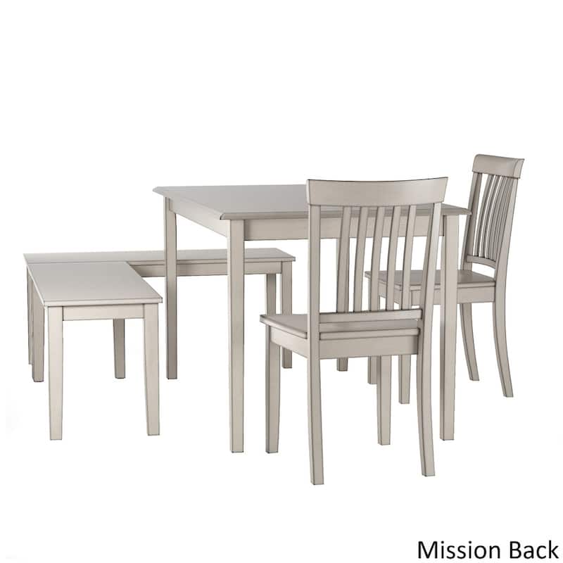 Wilmington II Rectangular Antique White Breakfast Nook Set by iNSPIRE Q Classic