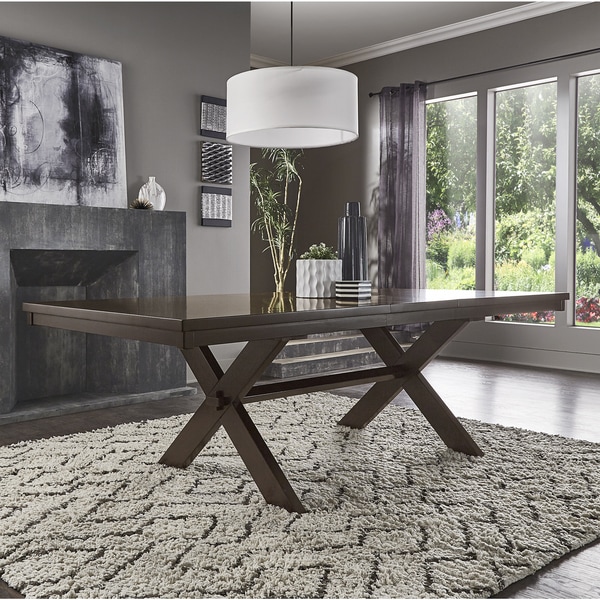 Louie Espresso X-Base Trestle Extendable Dining Table by iNSPIRE Q Classic
