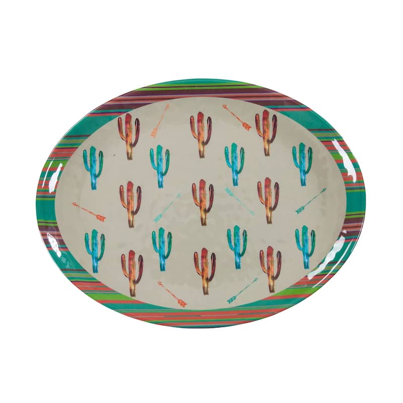 HiEnd Accents Cactus Design Melamine Serving Platter, 1 pc