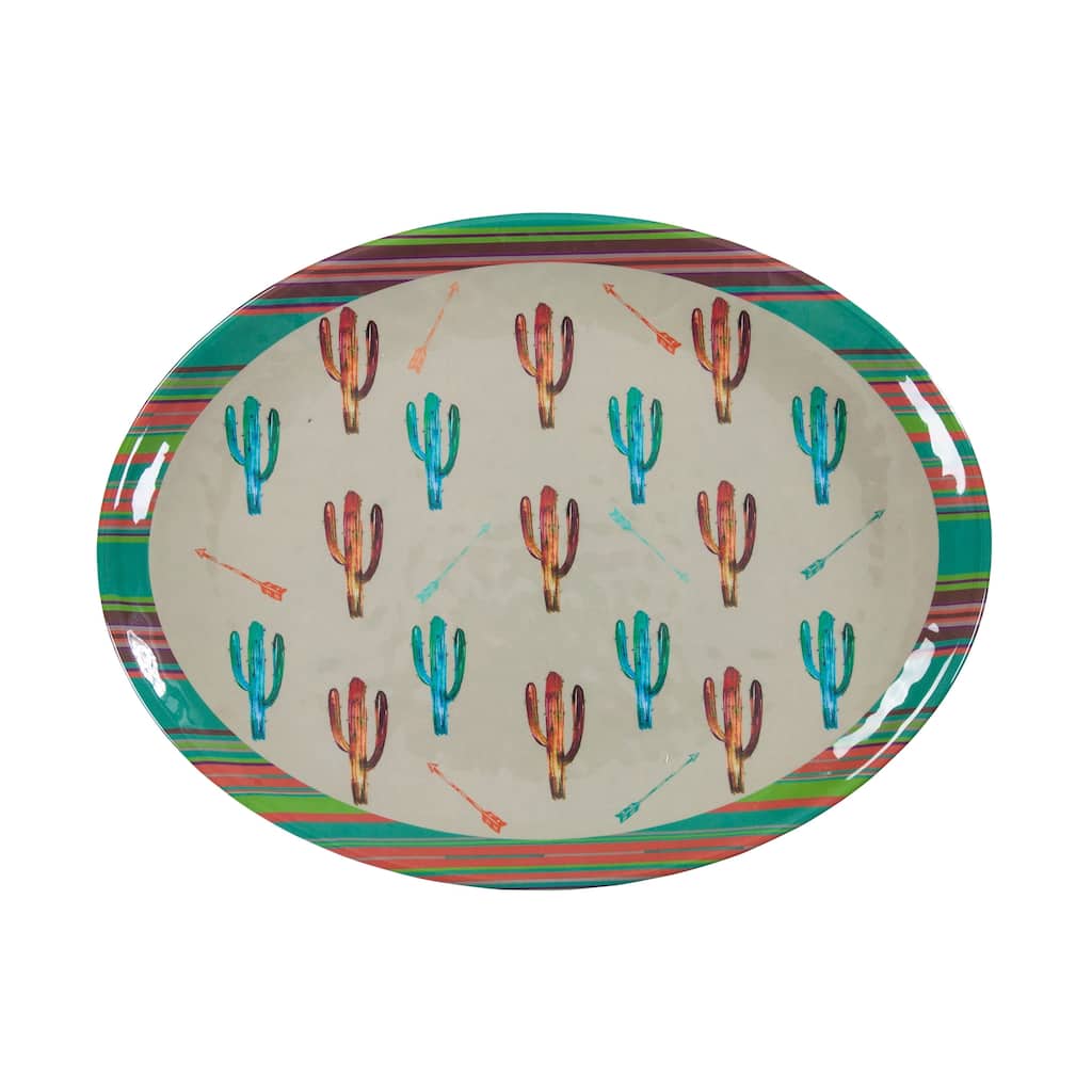 HiEnd Accents Cactus Design Melamine Serving Platter, 1 pc