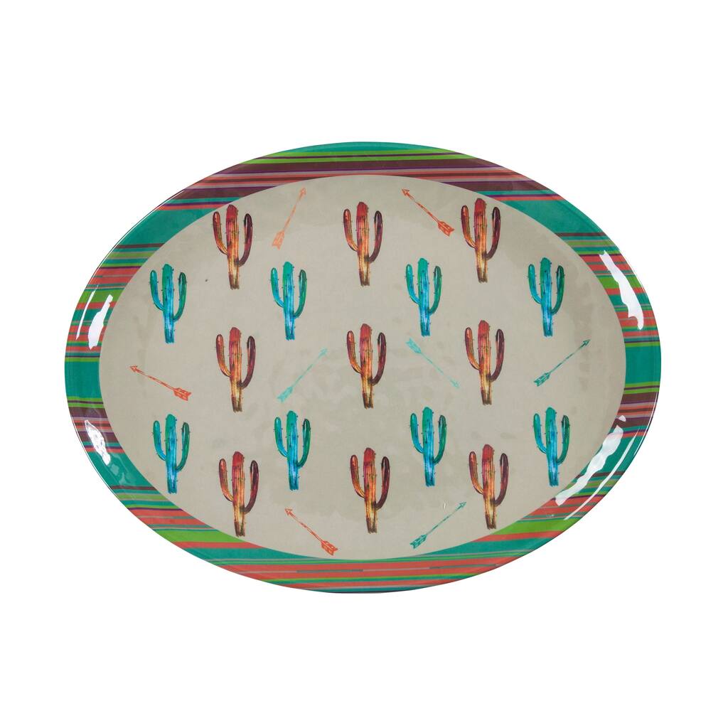 HiEnd Accents Cactus Design Melamine Serving Platter, 1 pc