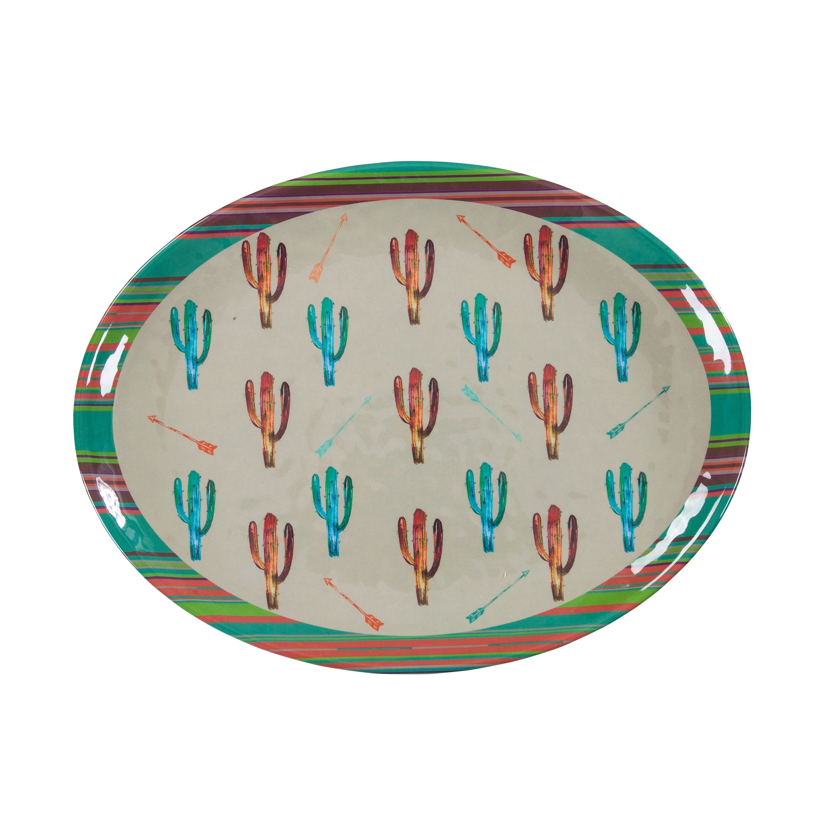 HiEnd Accents Cactus Design Melamine Serving Platter, 1 pc