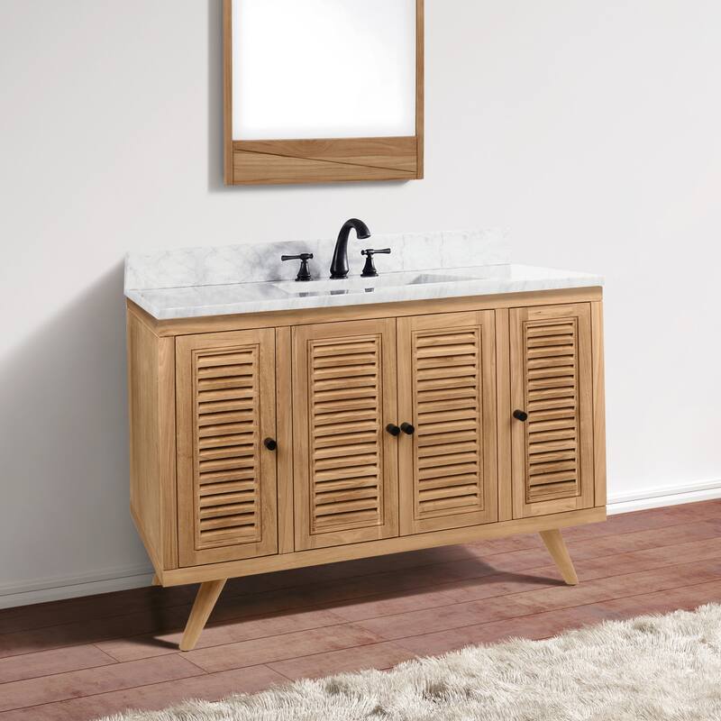 Avanity Harper 48 in. Vanity Only in Natural Teak