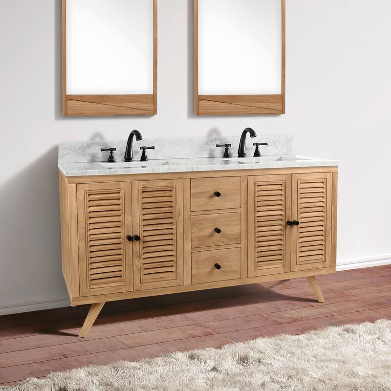 Avanity Harper 60 in. Vanity Only in Natural Teak