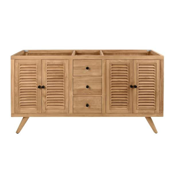slide 2 of 4, Avanity Harper 60 in. Vanity Only in Natural Teak