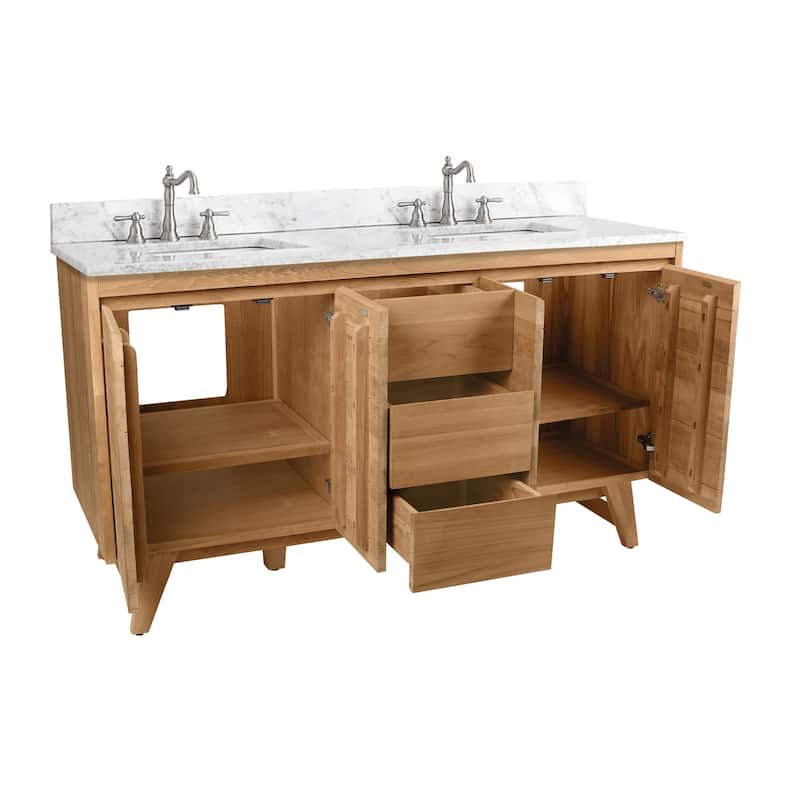Avanity Coventry 61 in. Vanity Combo with Carrera White Marble Top