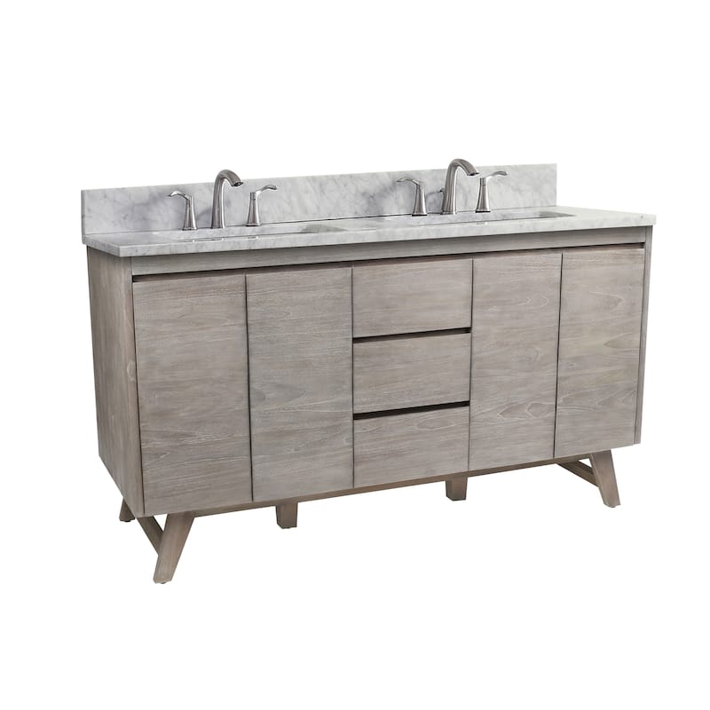 Avanity Coventry 61 in. Vanity Combo with Carrera White Marble Top