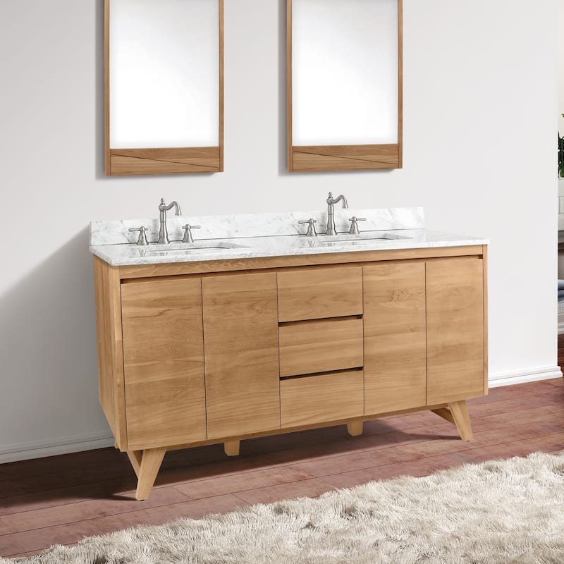 Avanity Coventry 61 in. Vanity Combo with Carrera White Marble Top