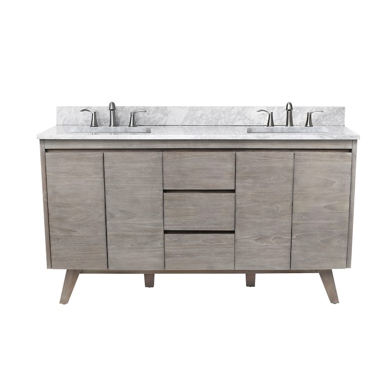Avanity Coventry 61 in. Vanity Combo with Carrera White Marble Top