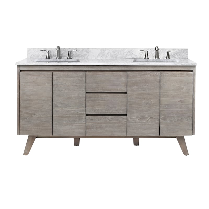Avanity Coventry 61 in. Vanity Combo with Carrera White Marble Top