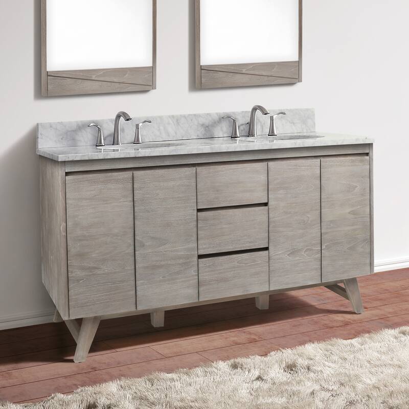 Avanity Coventry 61 in. Vanity Combo with Carrera White Marble Top