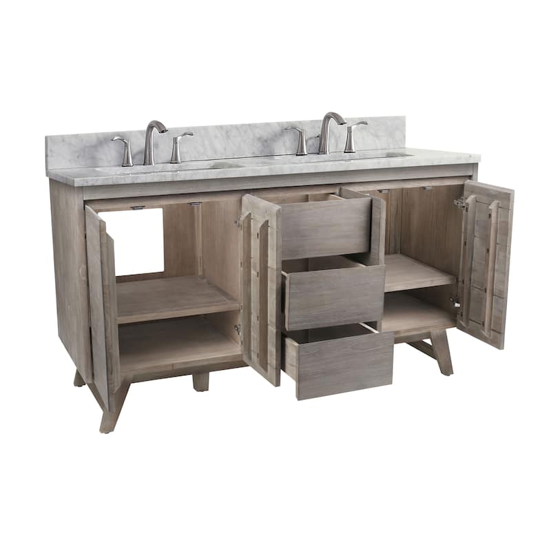 Avanity Coventry 61 in. Vanity Combo with Carrera White Marble Top