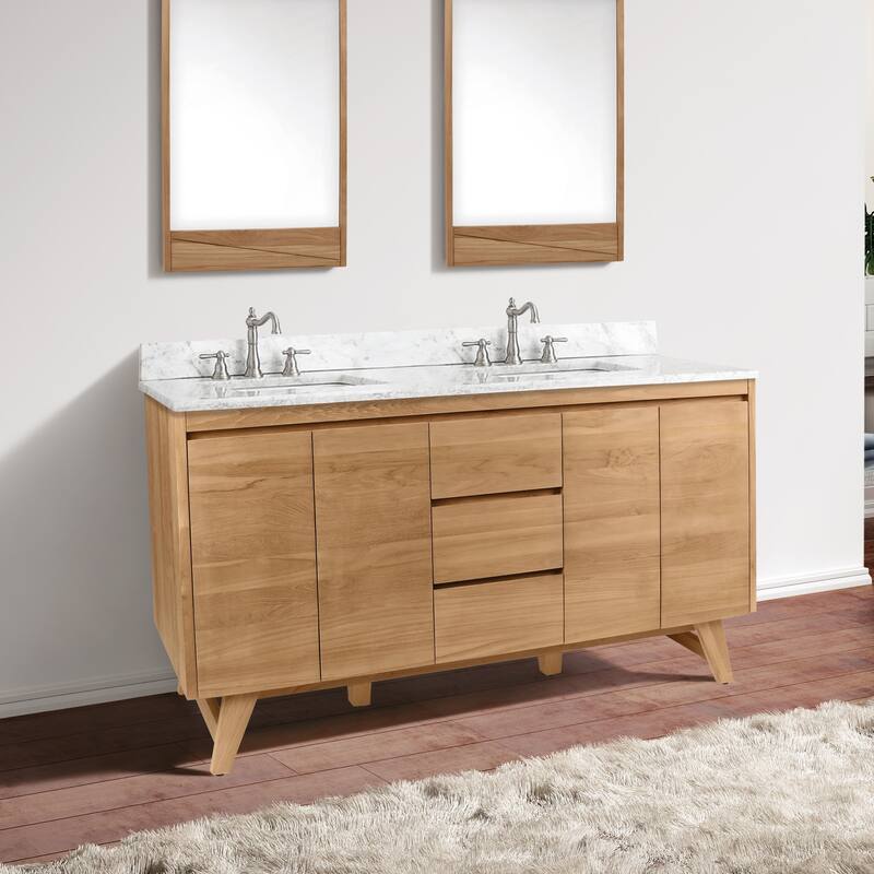 Avanity Coventry 61 in. Vanity Combo with Carrera White Marble Top