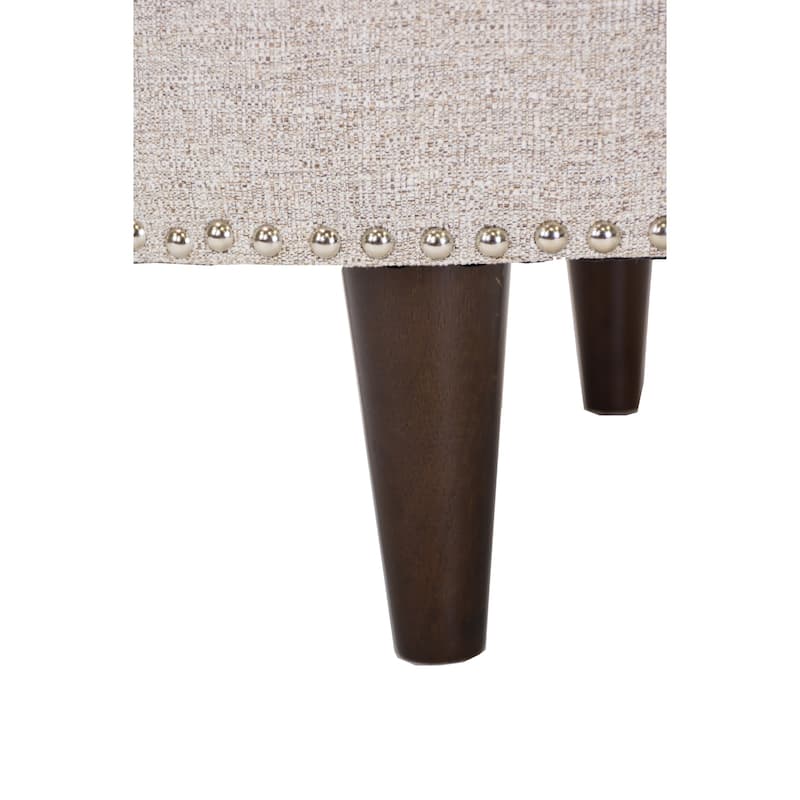 SOPHIA Nova Camel Upholstered Nail Trim Edging Round Ottoman
