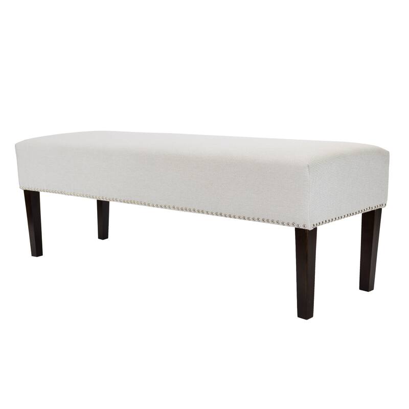 DIANE Corona Platinum Upholstered Nail Trim Edging Long Bench