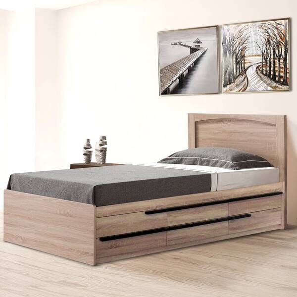 Shop Contemporary Style Brown Finish Twin Size Chest Bed With 6
