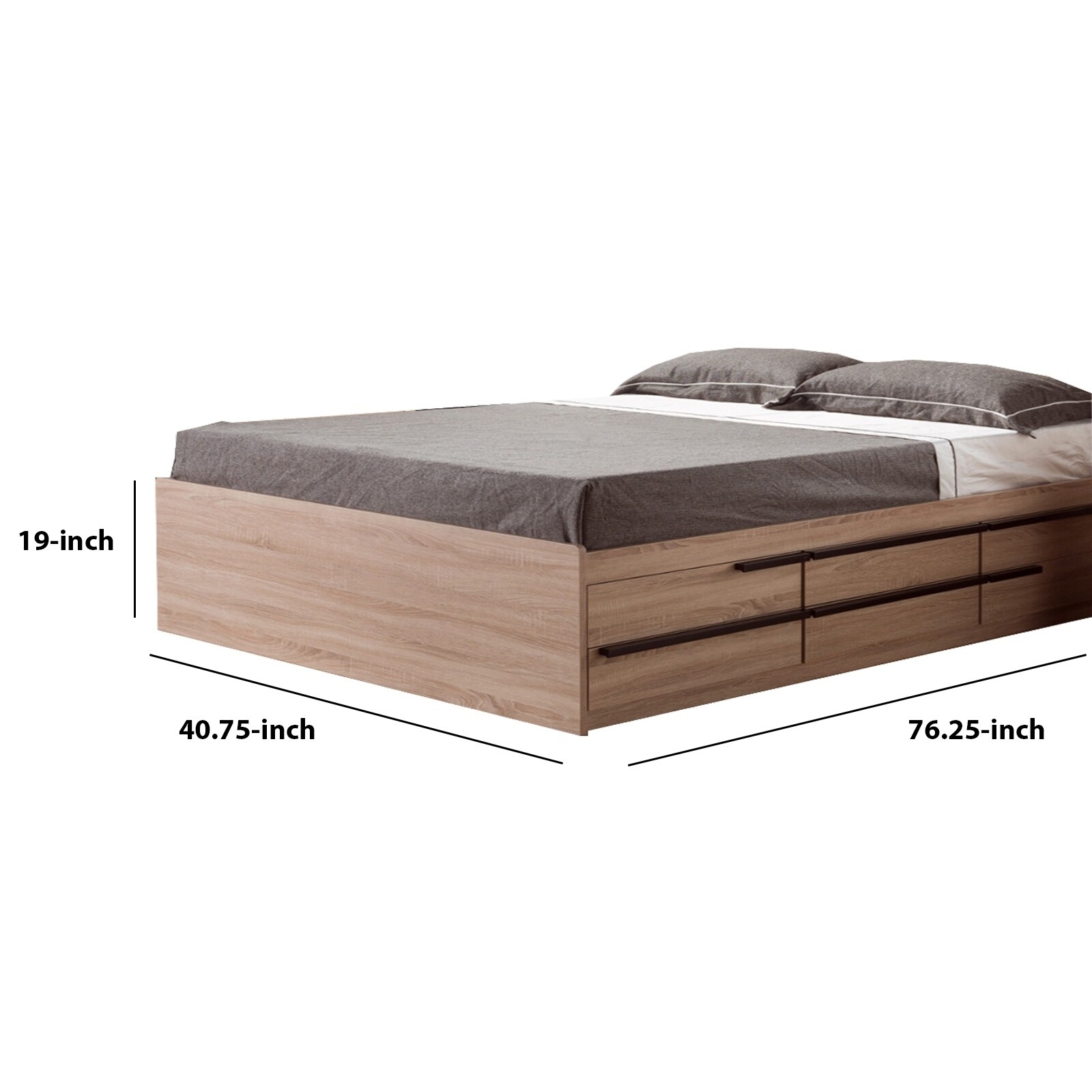 Shop Contemporary Style Brown Finish Twin Size Chest Bed With 6