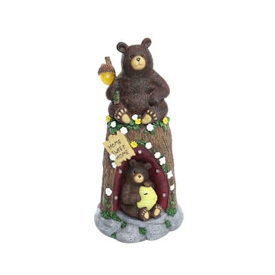 Bear Statue with Color Changing LED Lights