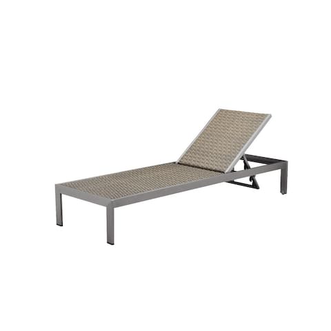 Blissful Sleek Anodized Aluminum Modern Lounger With Wheels, Brown
