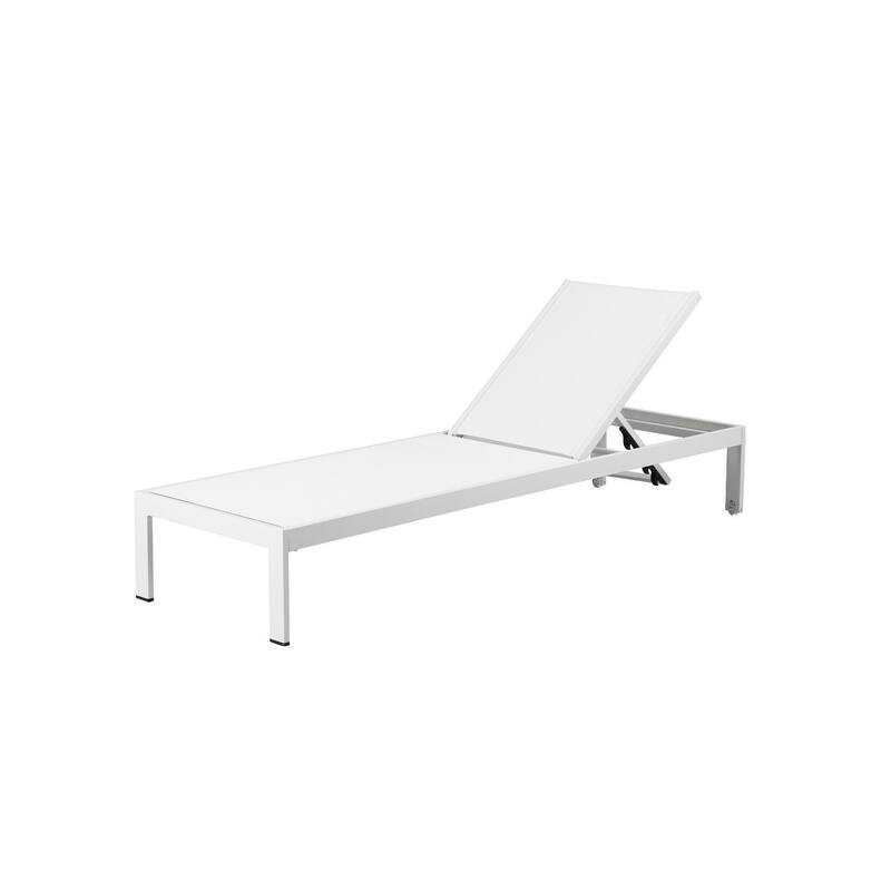 Anodized Aluminum Modern Patio Lounger in White