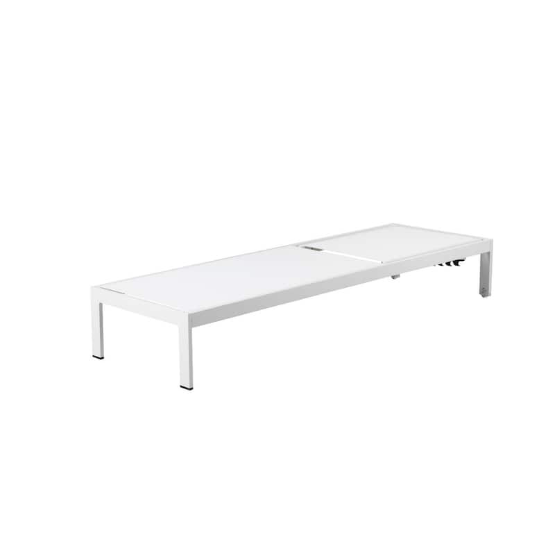 Anodized Aluminum Modern Patio Lounger in White