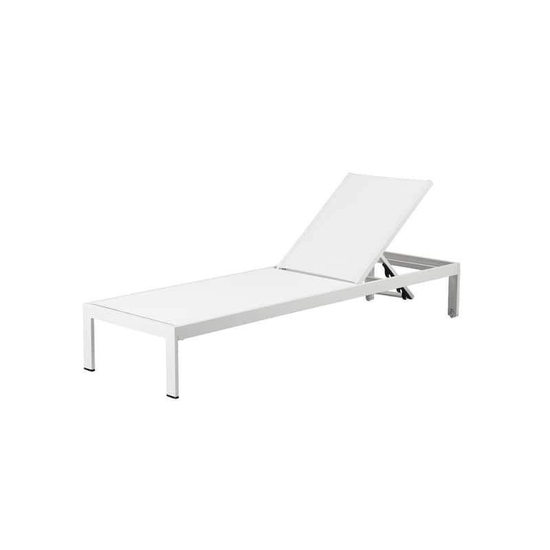 Anodized Aluminum Modern Patio Lounger in White