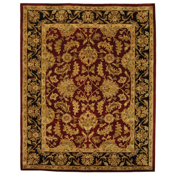 Safavieh Handmade Heritage Traditional Kashan Burgundy/ Black Wool Rug - 8'3 x 11'