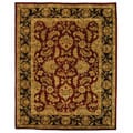 Safavieh Handmade Heritage Traditional Kashan Burgundy/ Black Wool Rug - 9'6 x 13'6