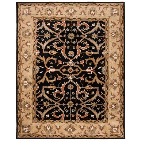 Safavieh Handmade Heritage Timeless Traditional Charcoal Grey/ Ivory Wool Rug - 8'3" x 11'