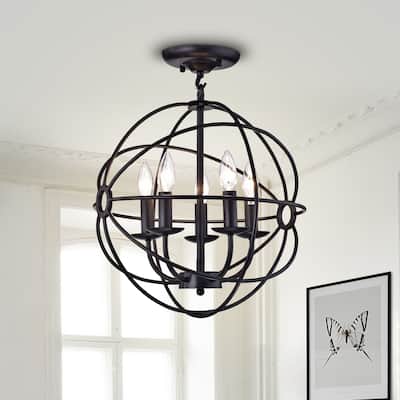 Parveen Black Metal 5-Light Chandelier