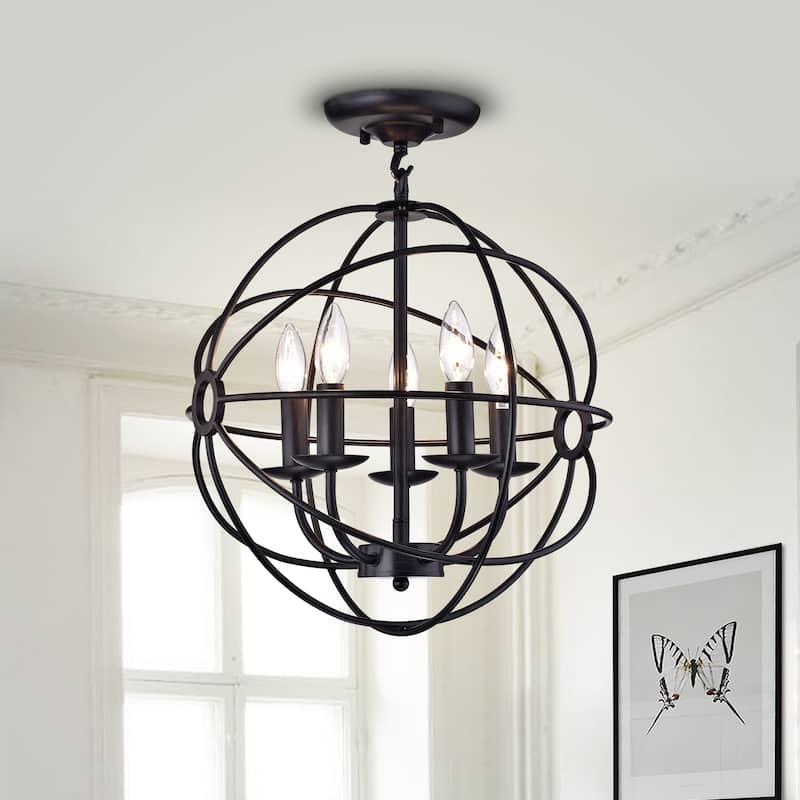 Parveen Black Metal 5-Light Chandelier