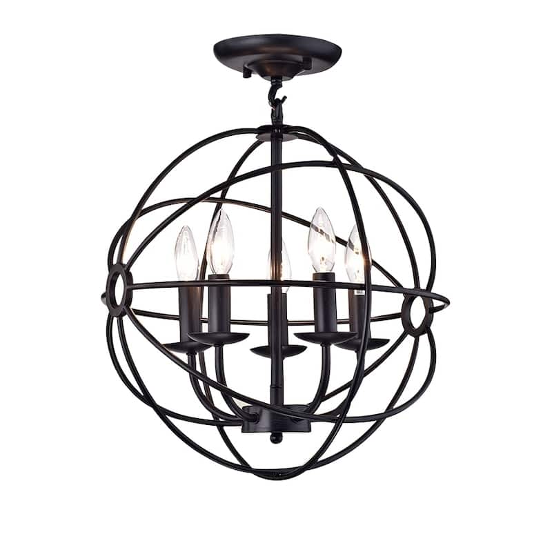 Parveen Black Metal 5-Light Chandelier