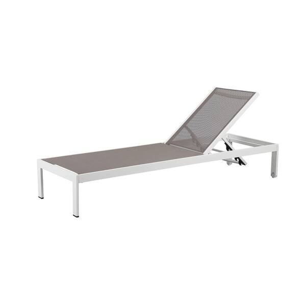 Shop Anodized Aluminum Modern Patio Lounger In White And Gray On Sale Overstock 21851286