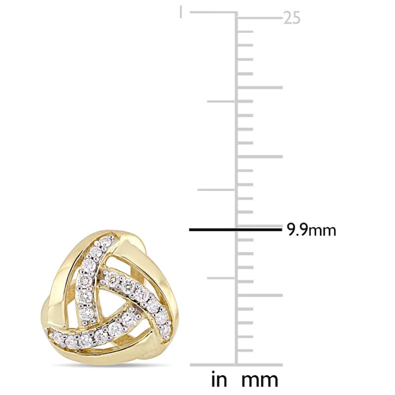 Miadora Signature Collection 10k Yellow Gold 1/5ct TDW Diamond Trilliant Swirl Stud Earrings