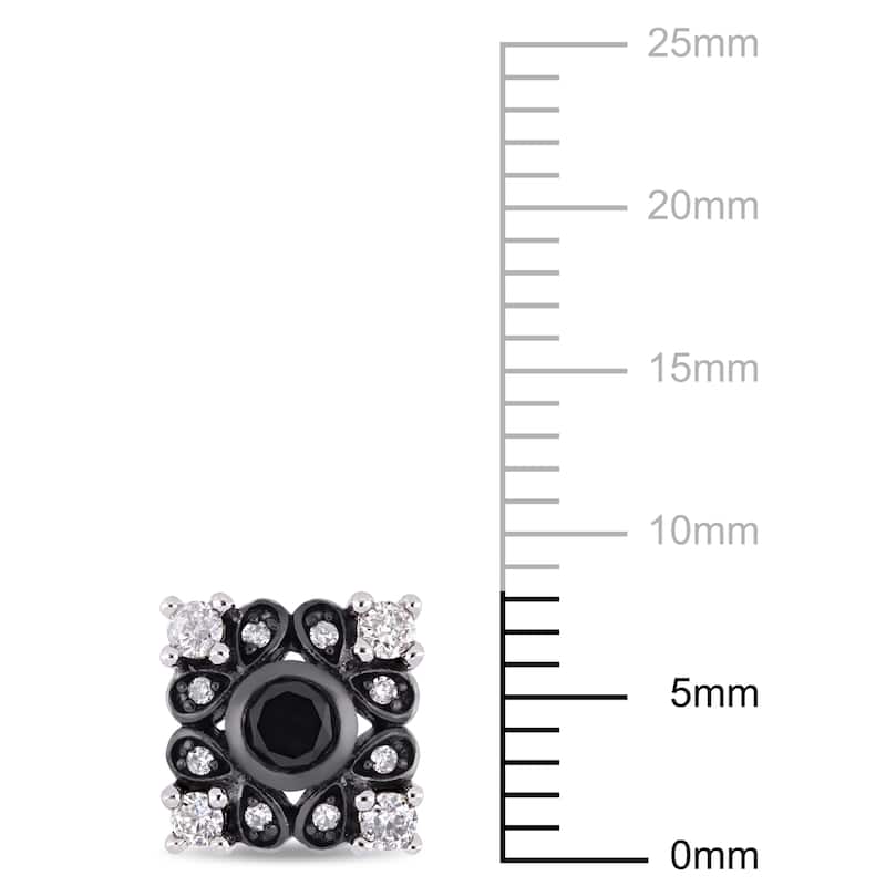Miadora Signature Collection 2-Tone 10k White Gold with Black Rhodium 1/2ct TDW Black and White Diamond Bohemian Stud Earrings