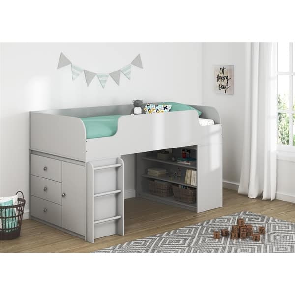 Shop Avenue Greene Raven Loft Bed With Bookcase And Storage With