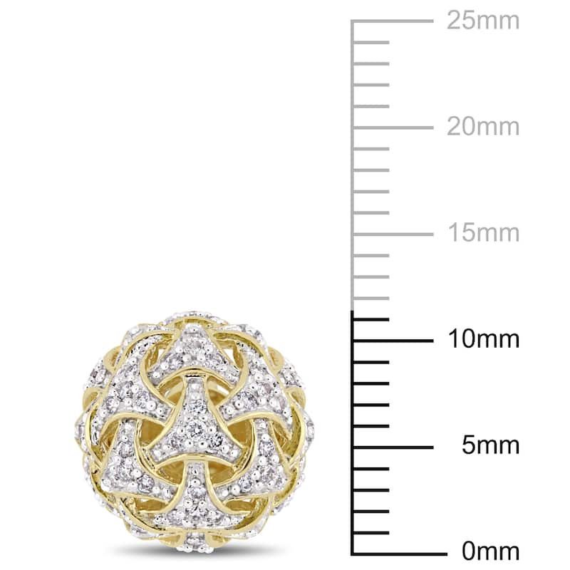 Miadora Signature Collection 14k Yellow Gold 1/2ct TDW Diamond Cluster Ball Stud Earrings