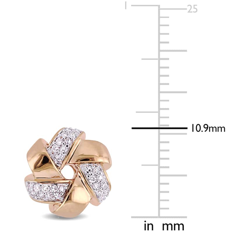 Miadora Signature Collection 14k Rose Gold 1/6ct TDW Diamond Floral Swirl Stud Earrings