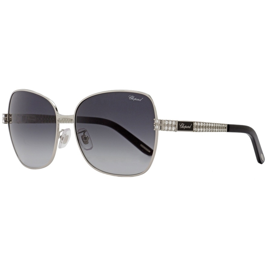 Chopard SCHB25S 0583 Womens Palladium Black 61 mm Sunglasses As Is Item