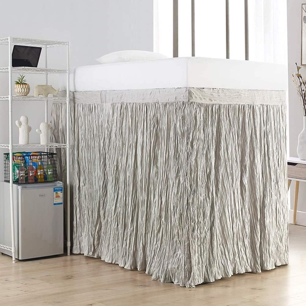 Crinkle Extended Twin XL 60-inch Drop 3 Panel Bed Skirt
