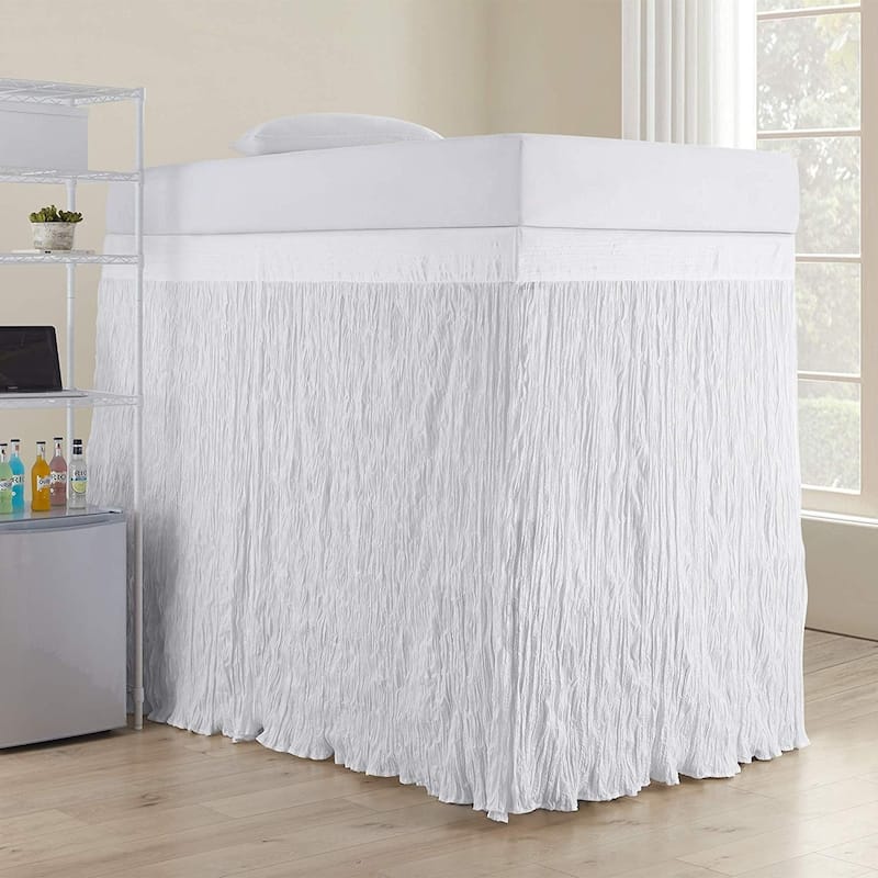 Crinkle Extended Twin XL 60-inch Drop 3 Panel Bed Skirt