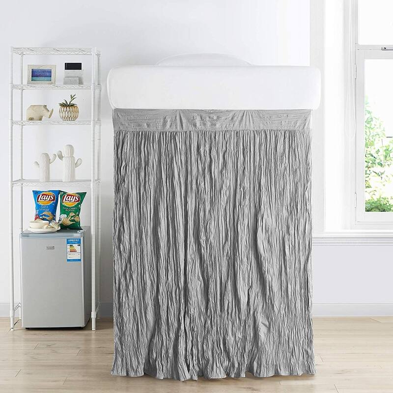 Crinkle Extended Twin XL 60-inch Drop 3 Panel Bed Skirt