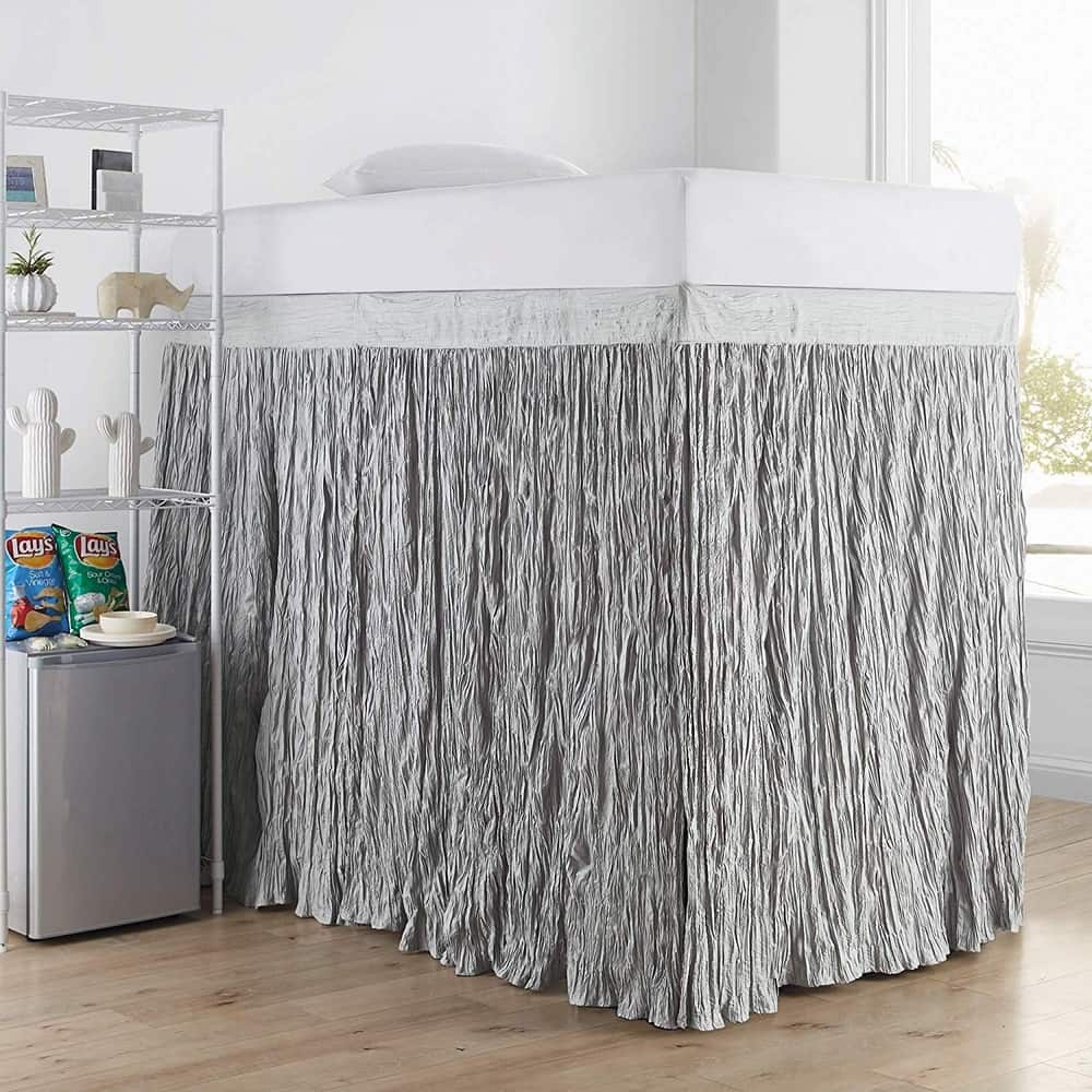 Crinkle Extended Twin XL 60-inch Drop 3 Panel Bed Skirt