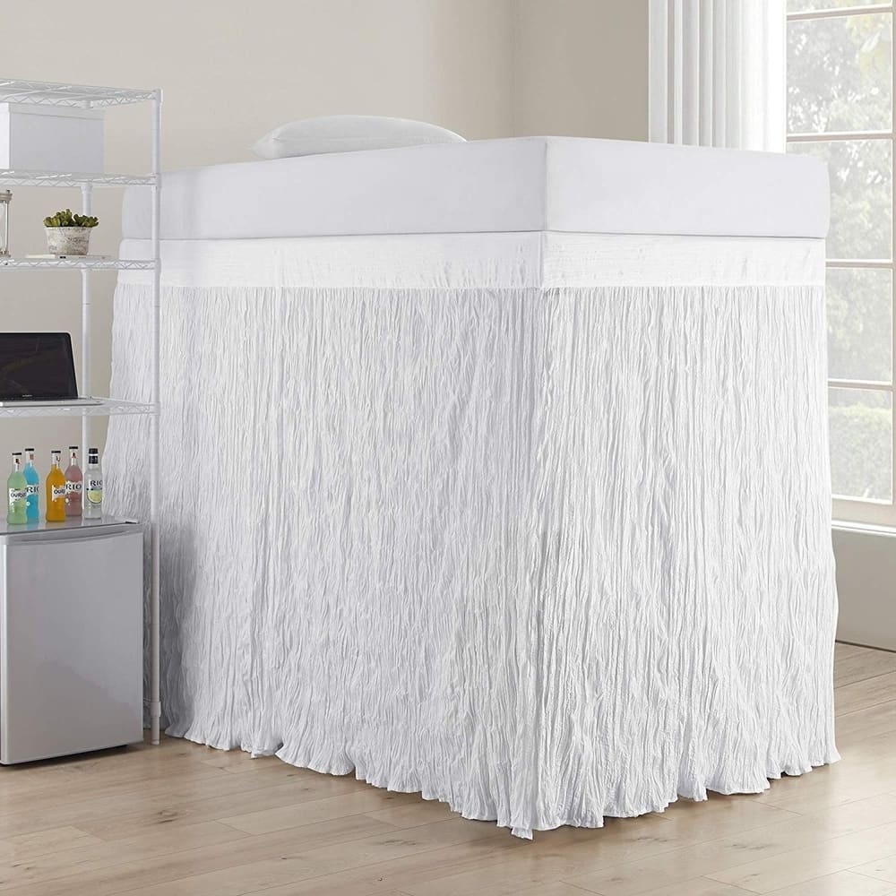 Crinkle Extended Twin XL 60-inch Drop 3 Panel Bed Skirt