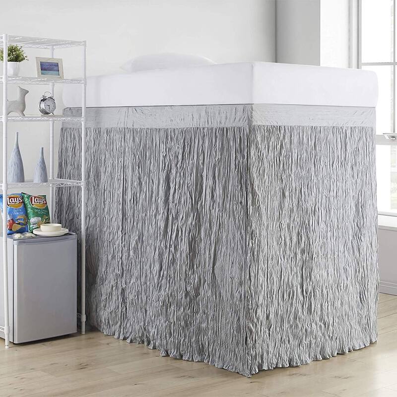 Crinkle Extended Twin XL 60-inch Drop 3 Panel Bed Skirt