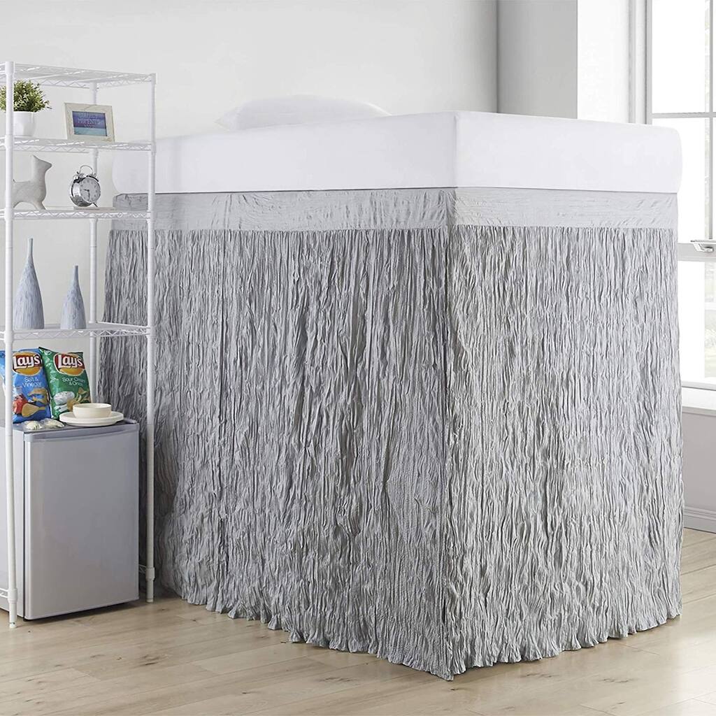 Crinkle Extended Twin XL 60-inch Drop 3 Panel Bed Skirt