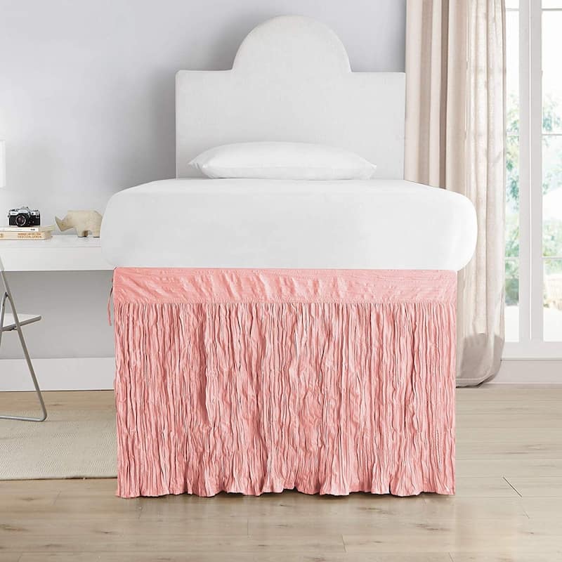 Crinkle Twin XL 30-inch Drop 3 Panel Bed Skirt