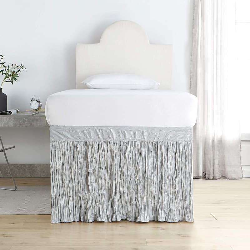 Crinkle Twin XL 30-inch Drop 3 Panel Bed Skirt