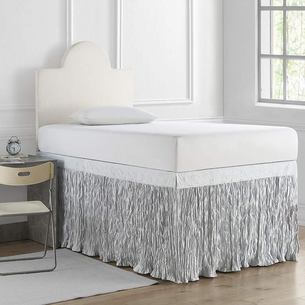 Crinkle Twin XL 30-inch Drop 3 Panel Bed Skirt