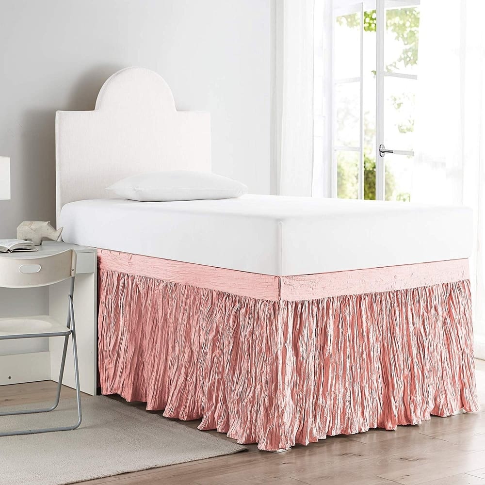 Crinkle Twin XL 30-inch Drop 3 Panel Bed Skirt
